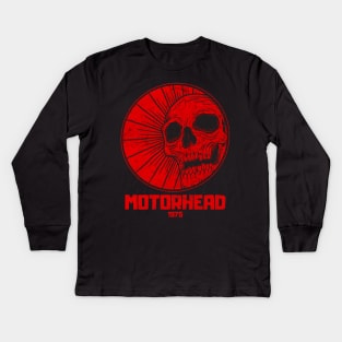 skull motorhead red vintage Kids Long Sleeve T-Shirt